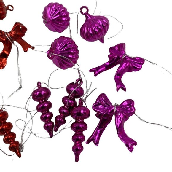 Mini Holiday Ornaments Beads & Baubles 28 pieces  Red Blue Green Gold Under 1" - Picture 3 of 8